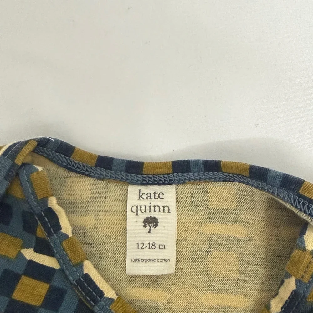 Kate Quinn Organic Cotton Bodysuit & Ribbed Cargo Pants Set 12-18M Mustard Blue